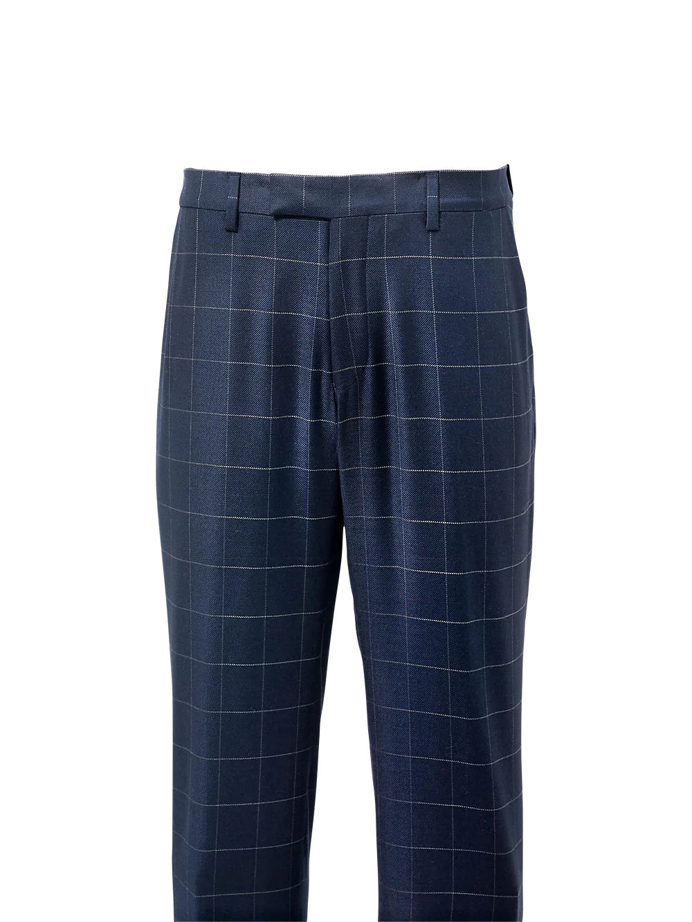 Tailored Fit Essential Wool Flat Front Pants - Navy