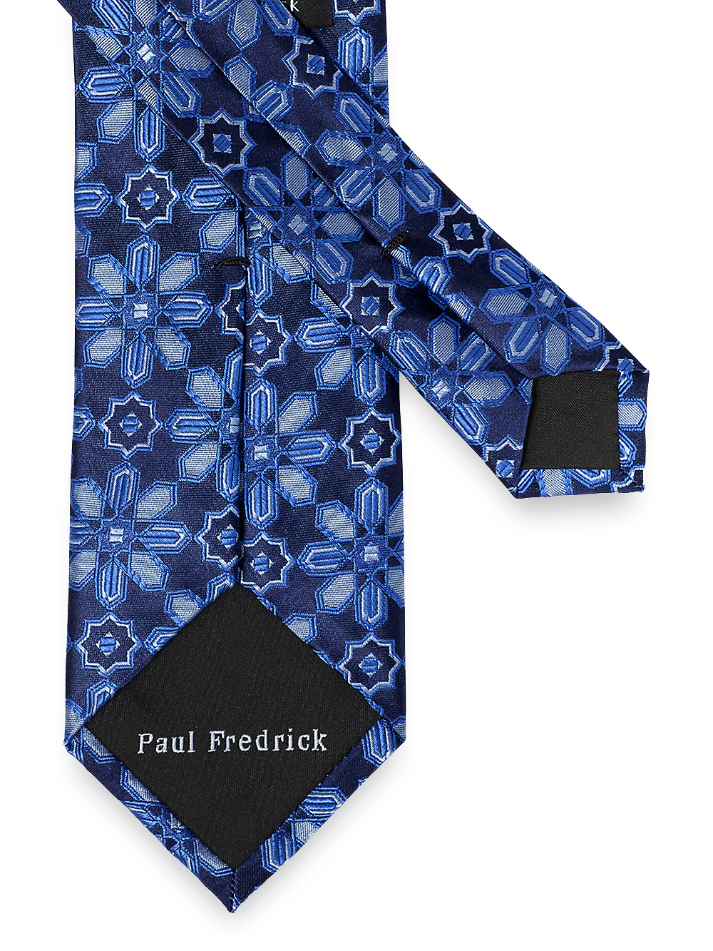 Floral Woven Silk Tie - Navy