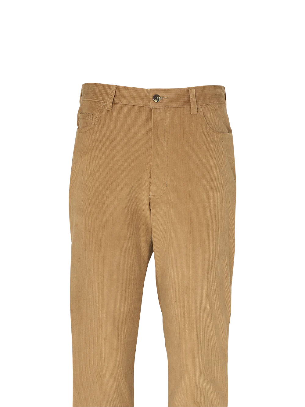 Cotton Blend Corduroy Five Pocket Pants - Tan