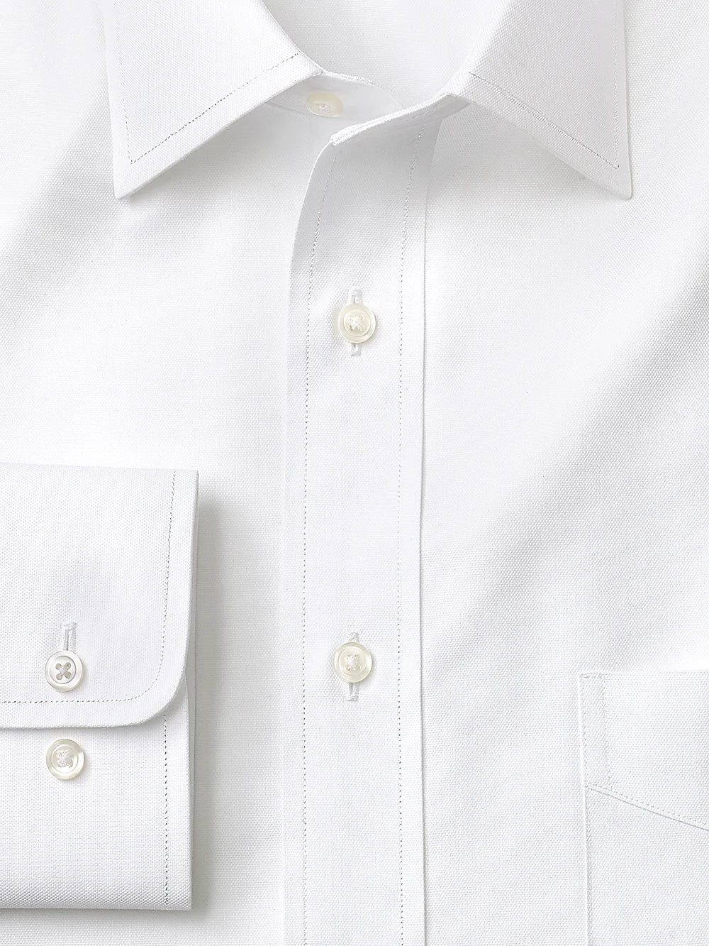 Superfine Egyptian Cotton Solid Color Spread Collar Dress Shirt - White