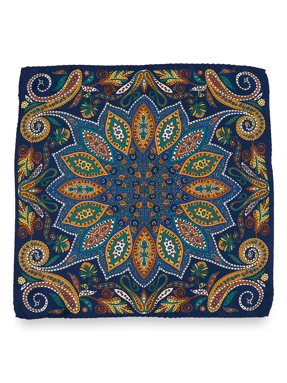 Medallion Silk Pocket Square - Multi