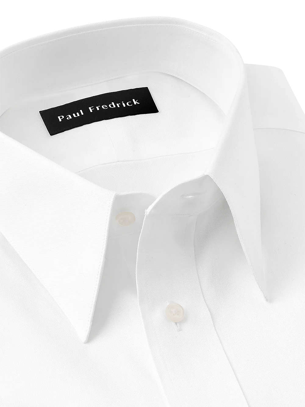 Pure Cotton Pinpoint Edge-stitched Straight Collar French Cuff Dress Shirt - White