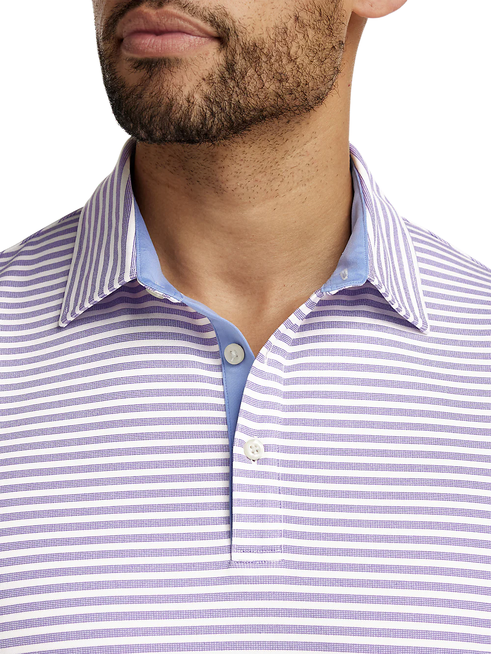 Performance Blend Three Button Polo - Purple