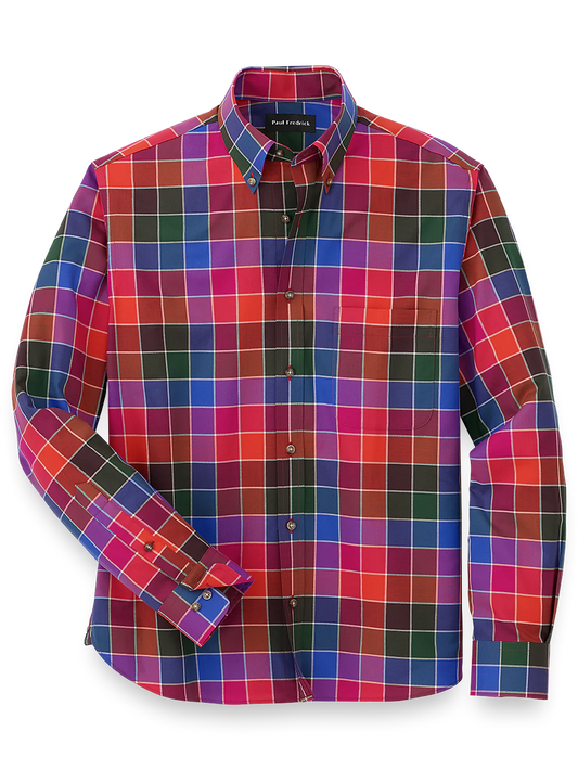 Cotton Buffalo Plaid Casual Shirt - Multi