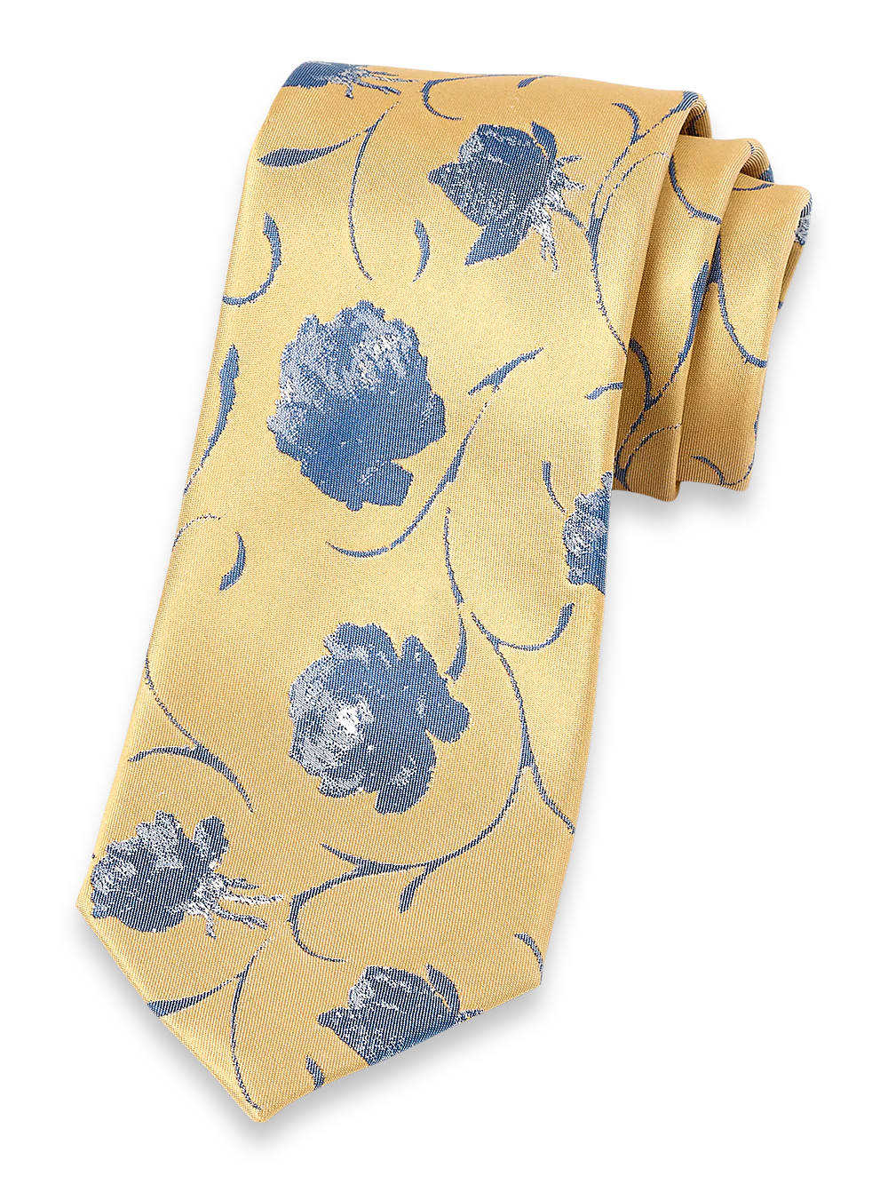 Floral Woven Silk Tie - Yellow/blue