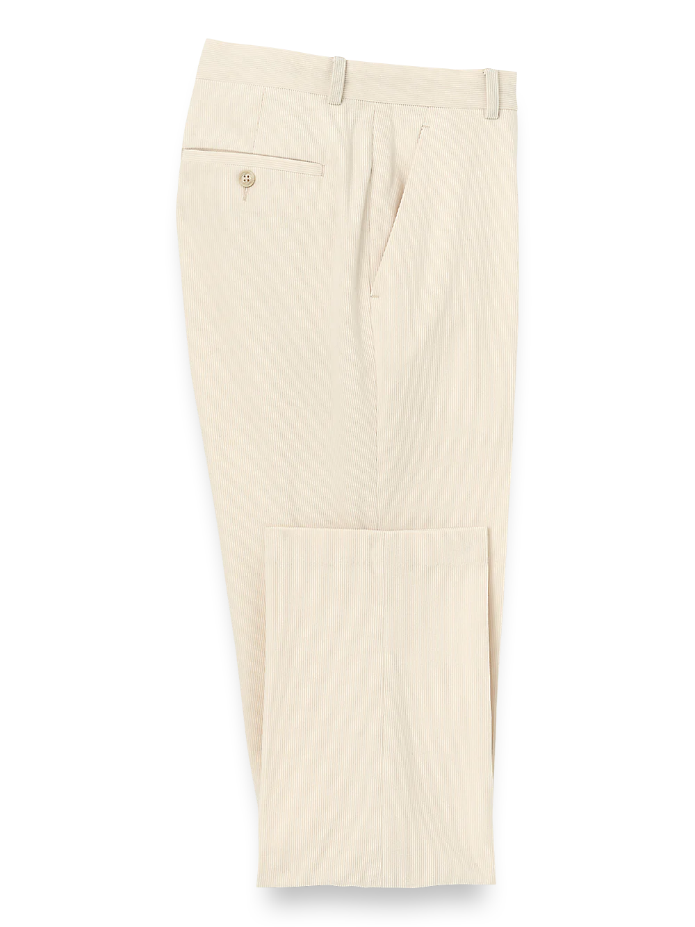 Corduroy Flat Front Pants - Winter White