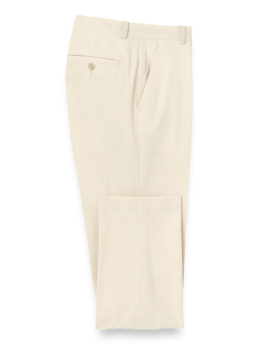 Corduroy Flat Front Pants - Winter White