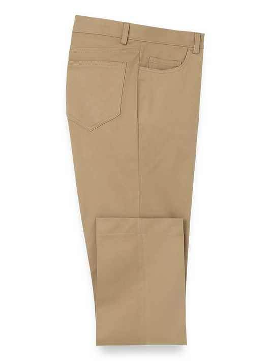 Cotton Stretch Twill Five Pocket Pants - Dark Khaki