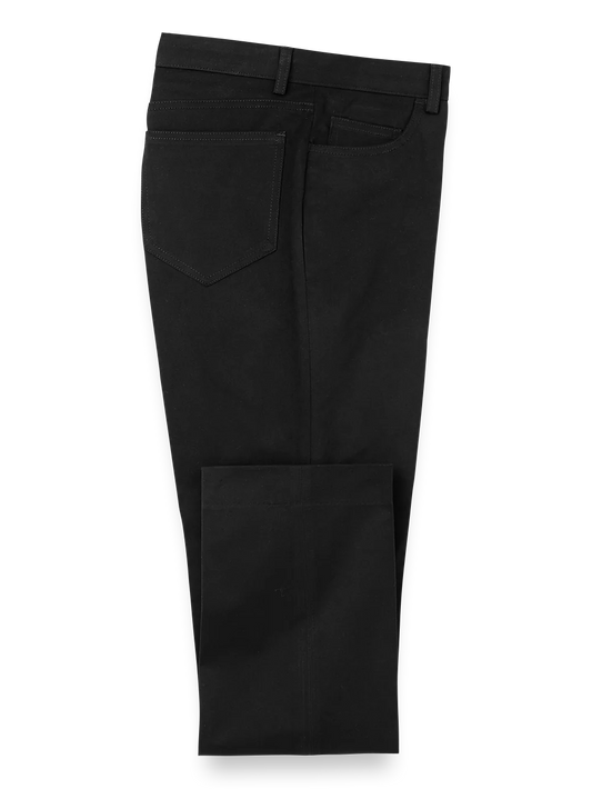 Cotton Stretch Twill Five Pocket Pants - Black