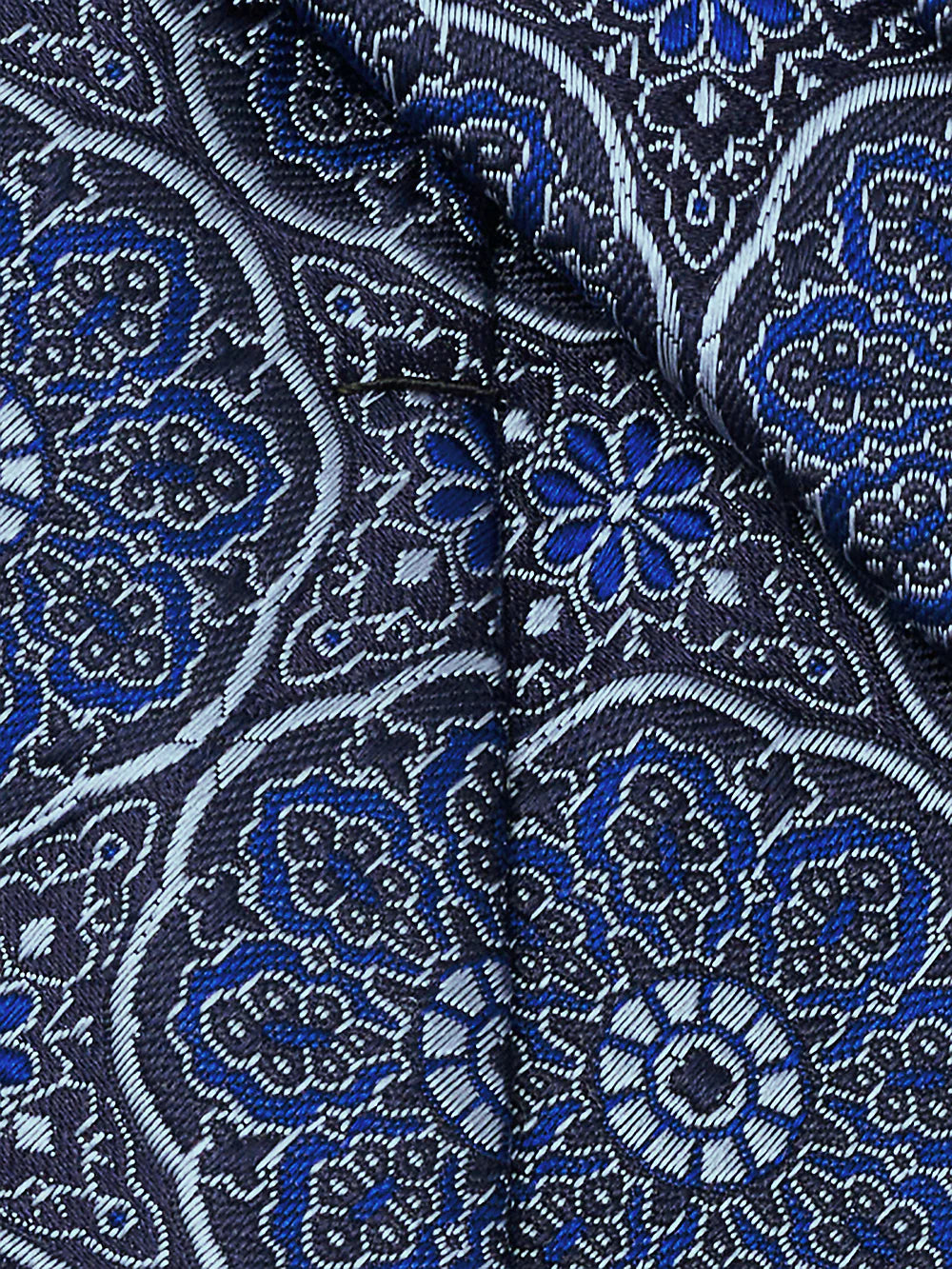 Medallion Woven Silk Tie - Blue