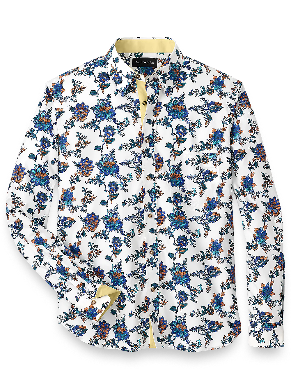 Cotton Floral Print Casual Shirt - Blue/brown