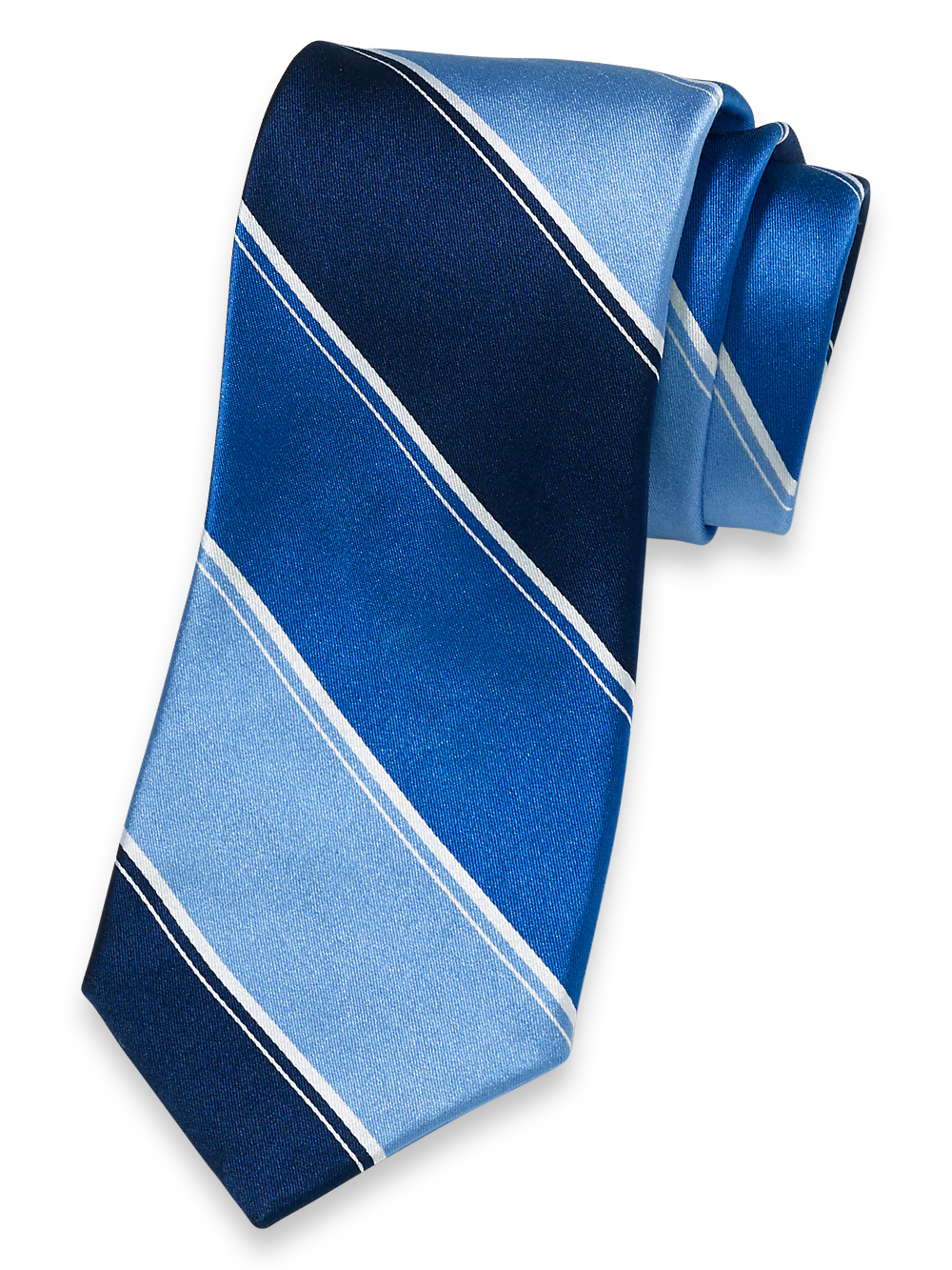 Stripe Woven Silk Tie - Blue