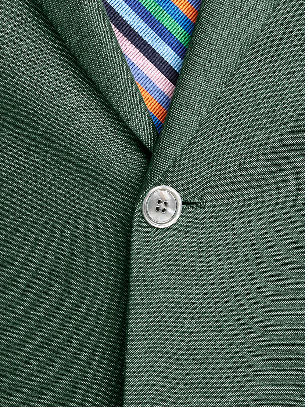 Performance Blend Single Breasted Peak Lapel Suit Jacket - Green