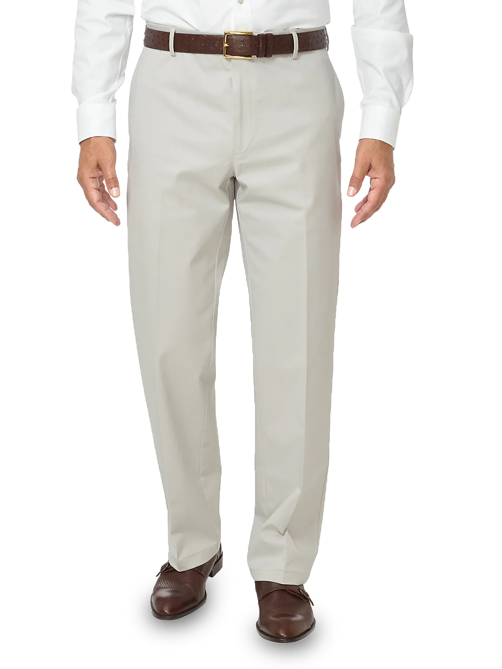 Non-Iron Impeccable Flat Front Pant - Stone