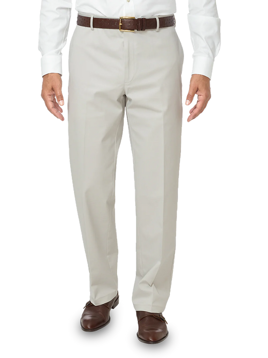 Non-Iron Impeccable Flat Front Pant - Stone