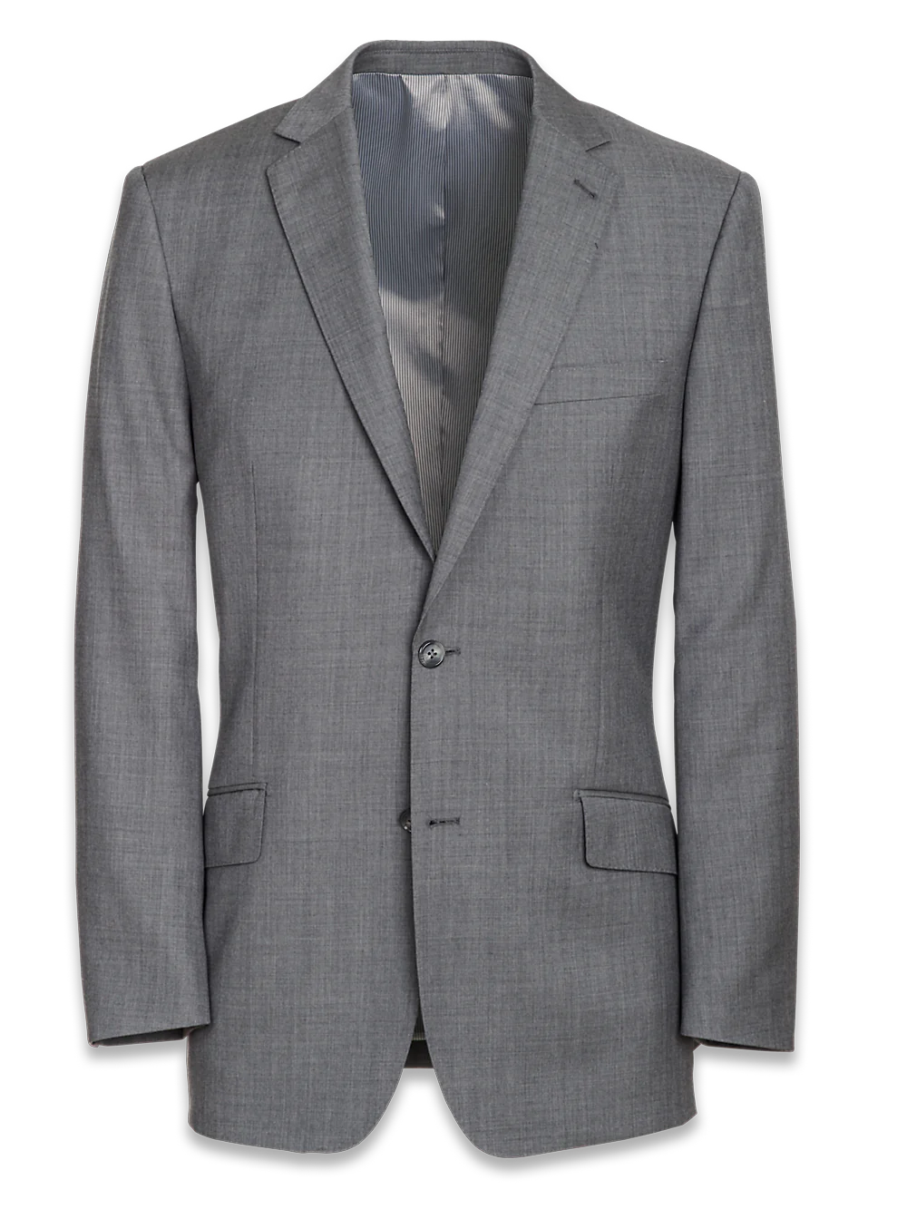 Tailored Fit Sharkskin Notch Lapel Suit Jacket - Grey