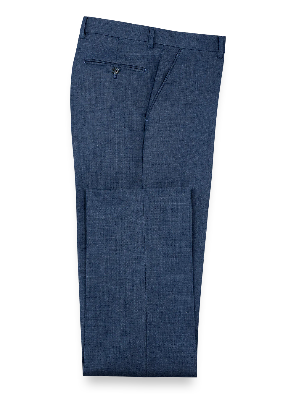 Sharkskin Flat Front Pants - Navy