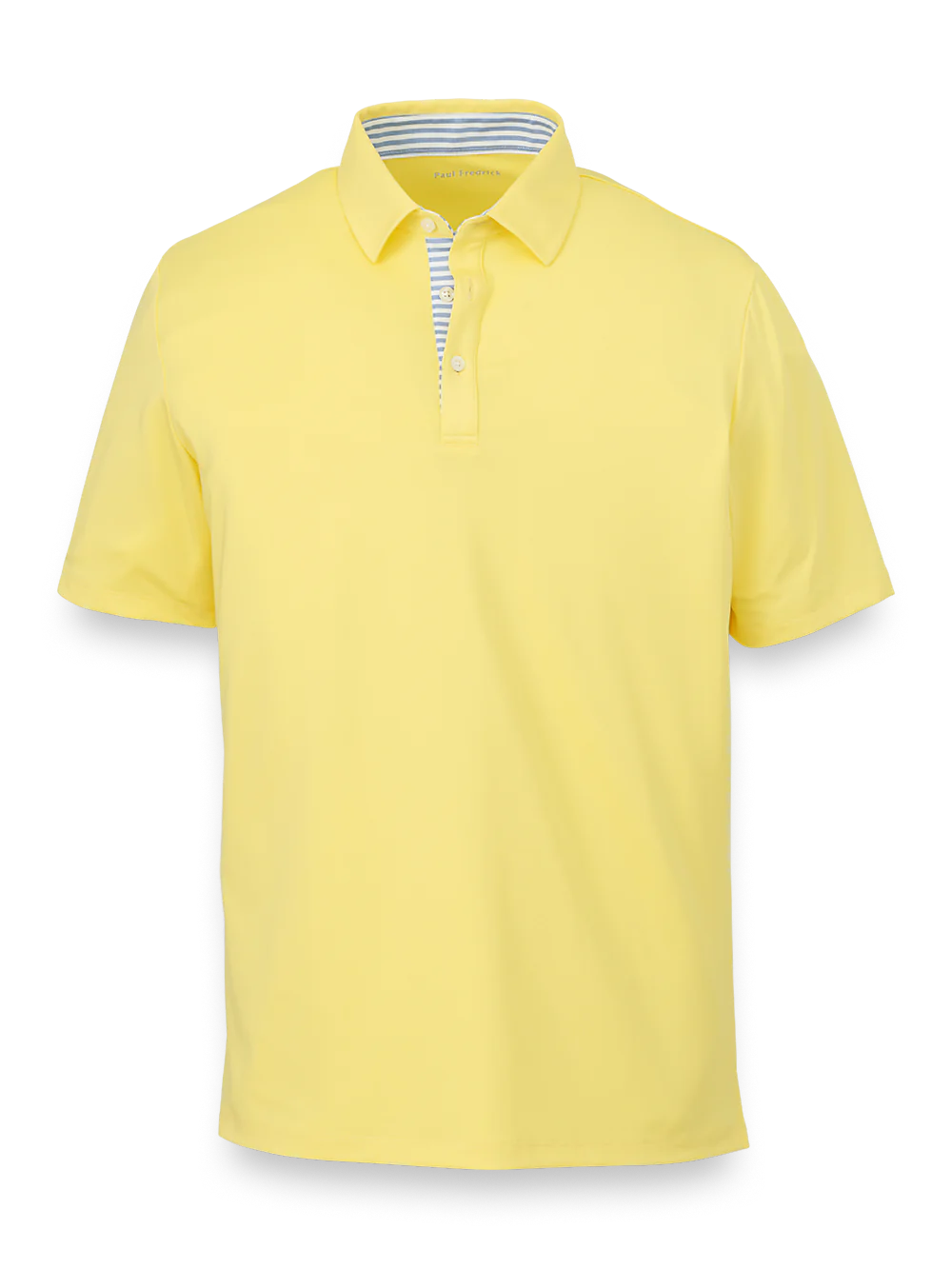 Performance Blend Three Button Polo - Light Yellow