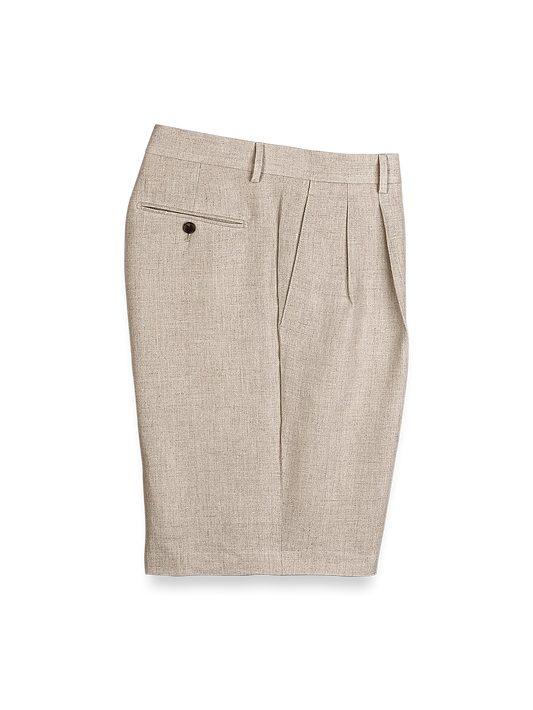 Linen Pleated Shorts - Natural