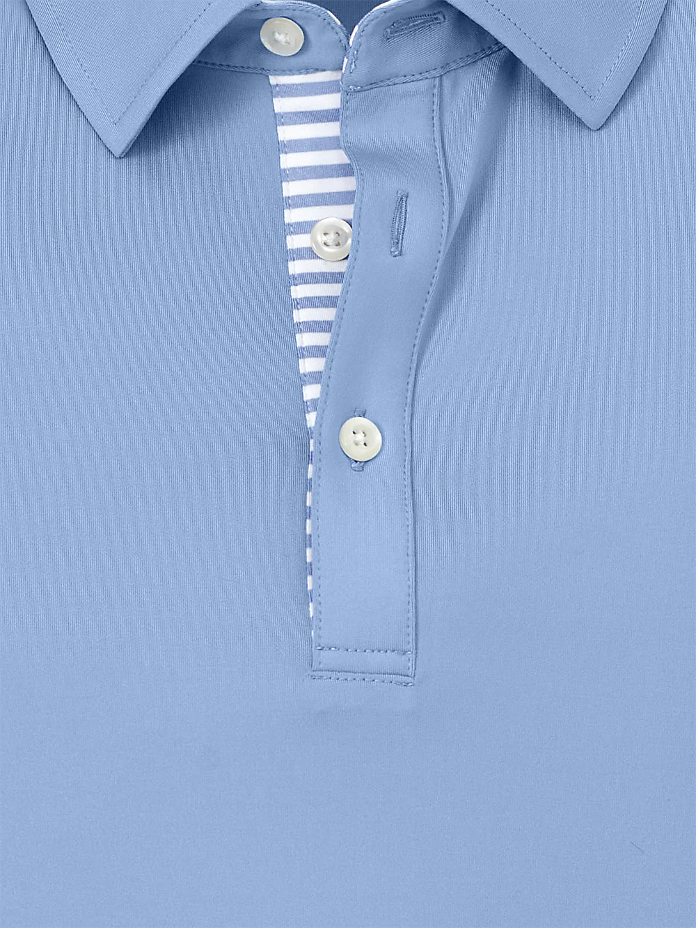 Performance Blend Three Button Polo - Light Blue