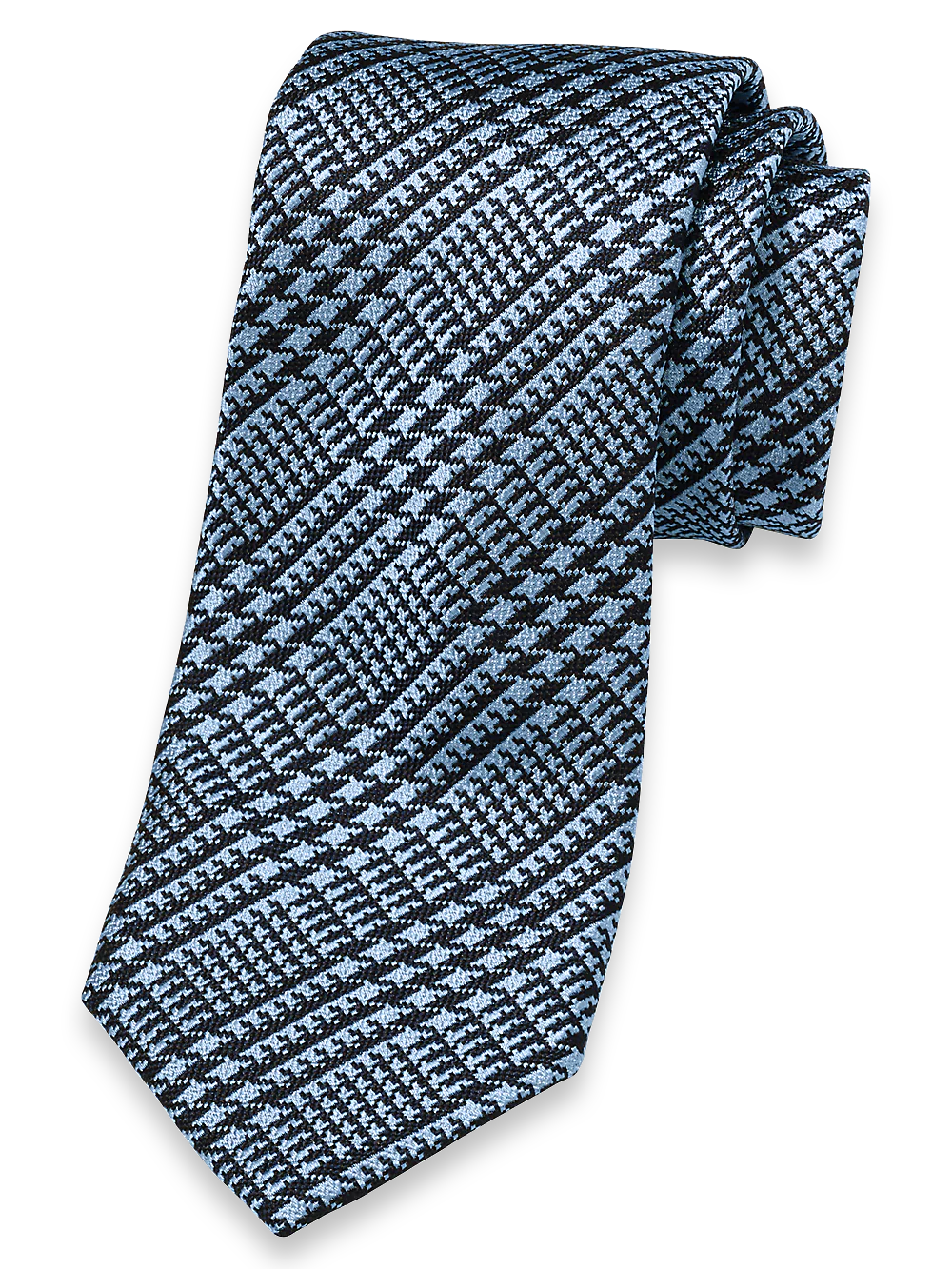 Plaid Woven Silk Tie - Blue