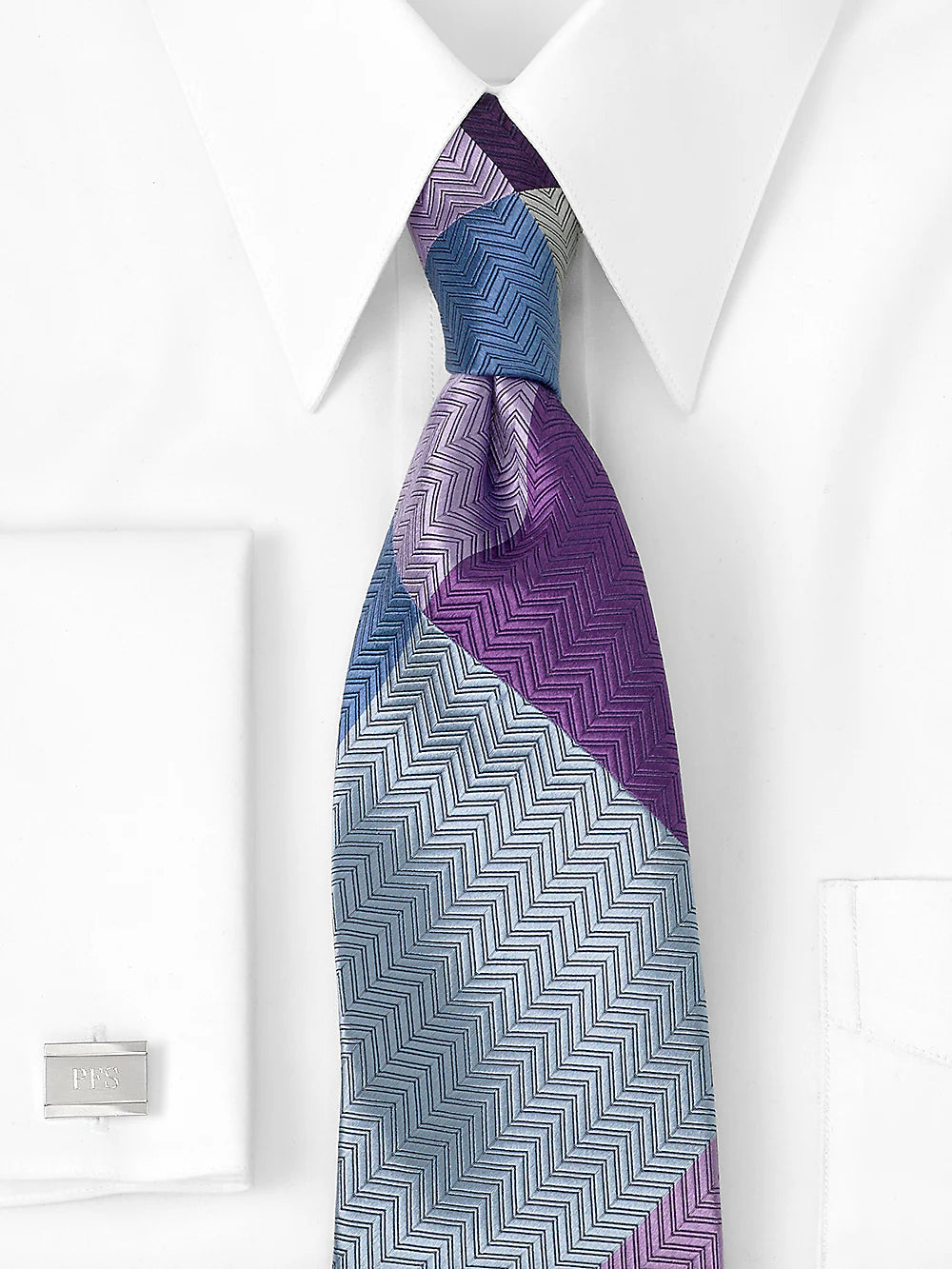 Patchwork Woven Silk Tie - Purple Multi