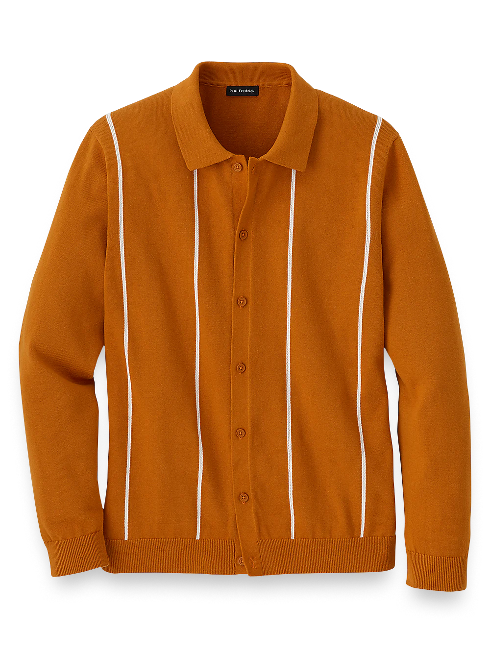 Cotton Button Front Polo - Rust