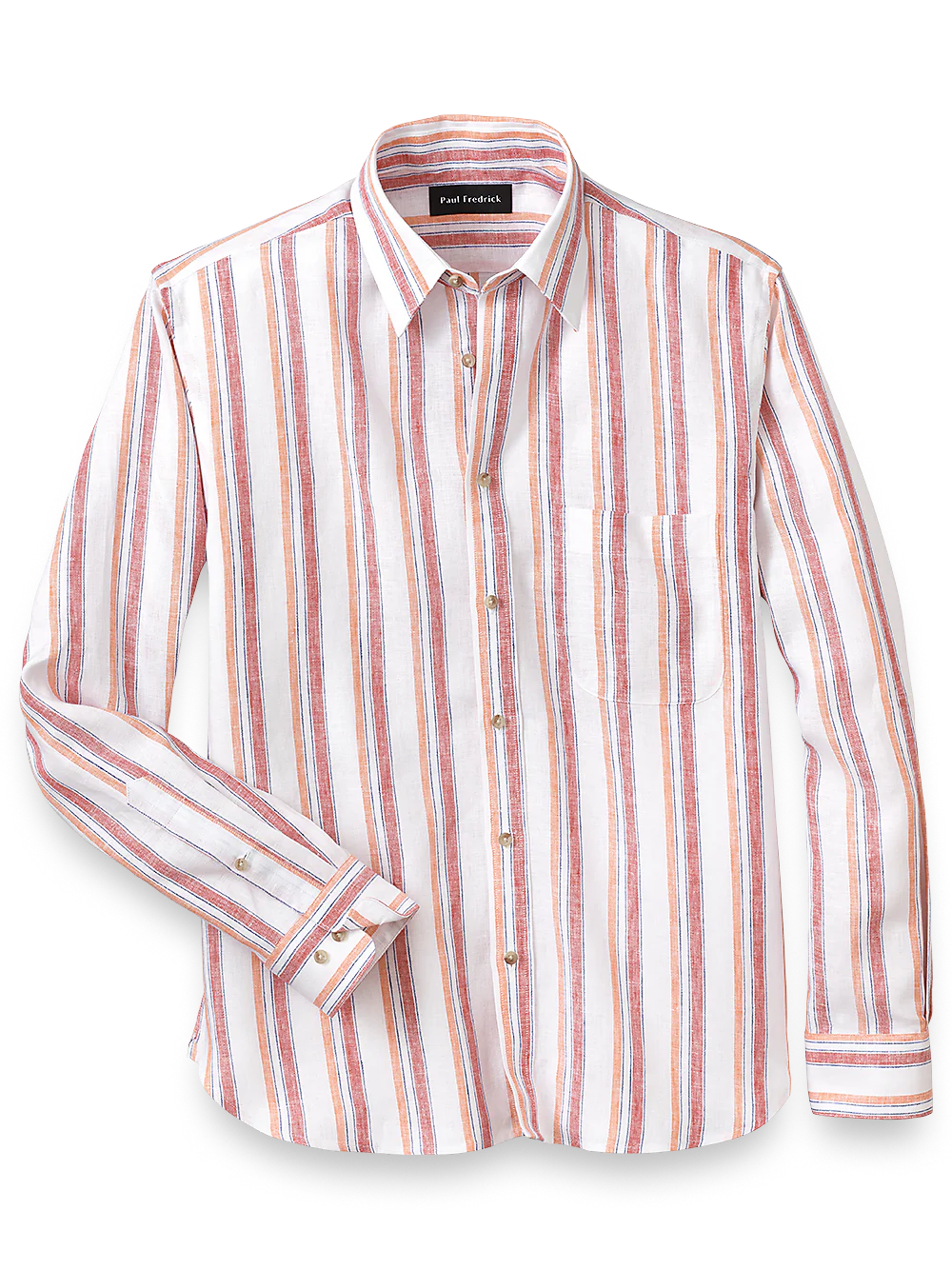 Linen Stripe Casual Shirt - White Multi