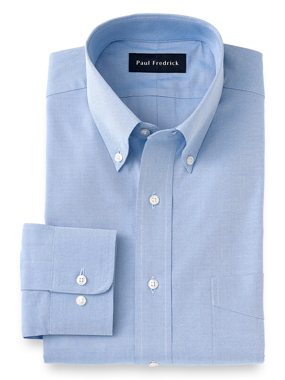 Superfine Egyptian Cotton Solid Color Button Down Collar Dress Shirt - Blue