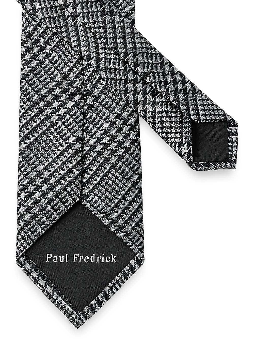 Plaid Woven Silk Tie - Grey