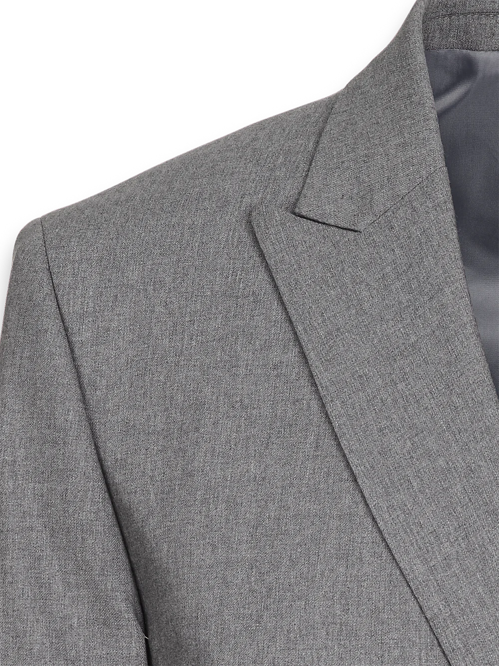 Tailored Fit Essential Wool Double Breasted Peak Lapel Suit Jacket - Grey