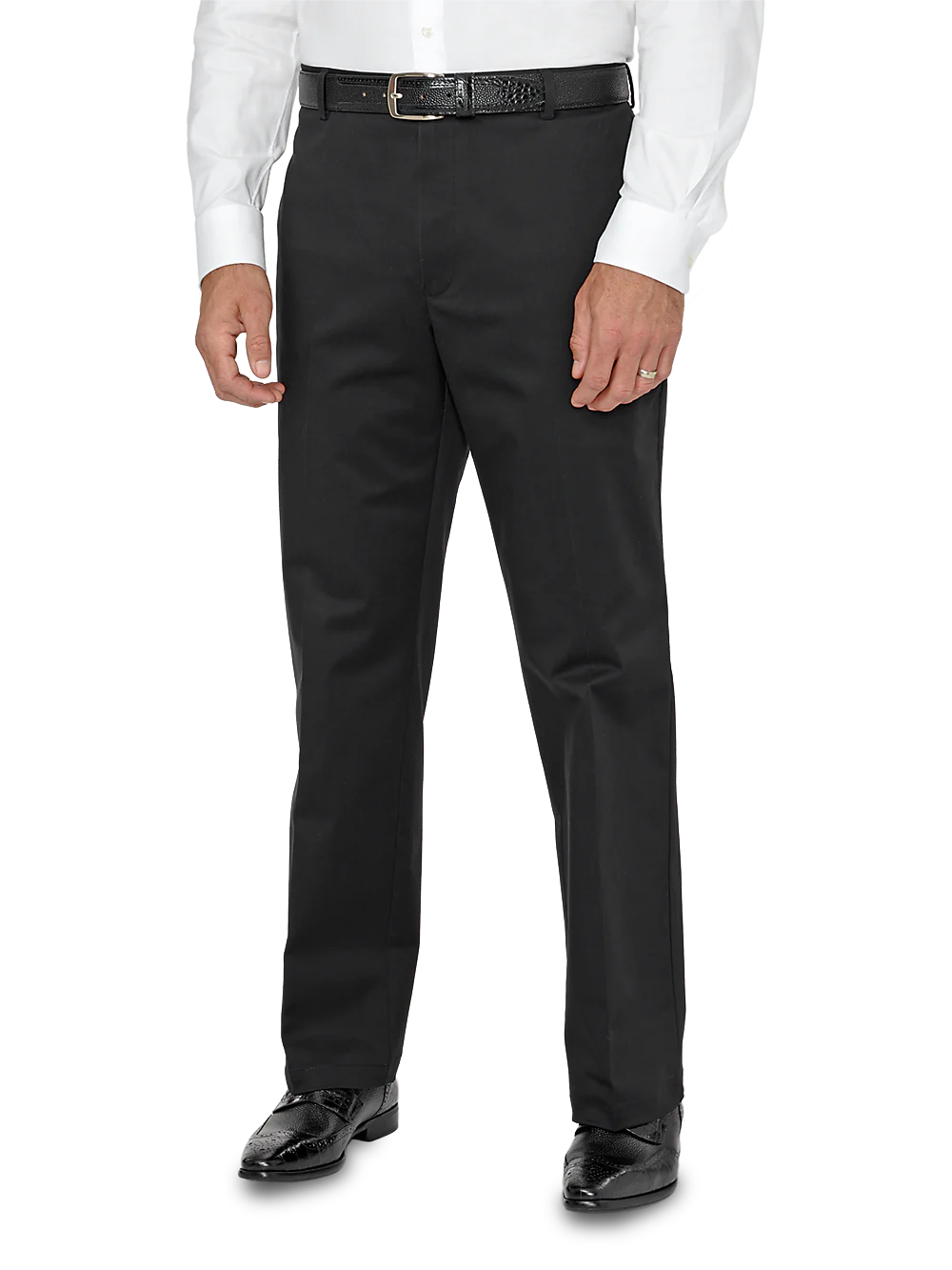 Non-Iron Impeccable Flat Front Pant - Black