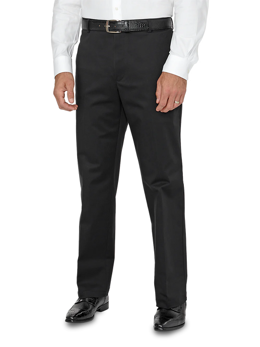 Non-Iron Impeccable Flat Front Pant - Black