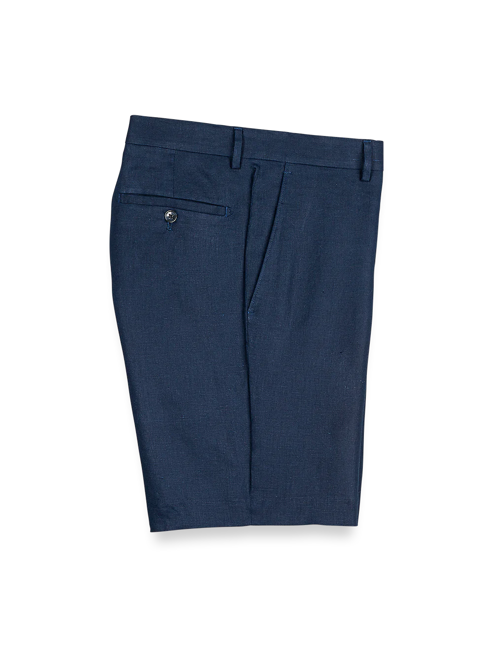 Linen Flat Front Shorts - Navy