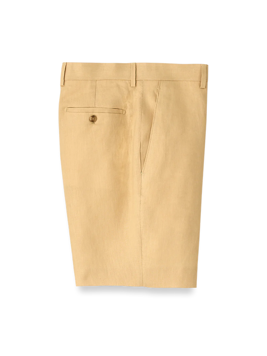 Linen Flat Front Shorts - Maze