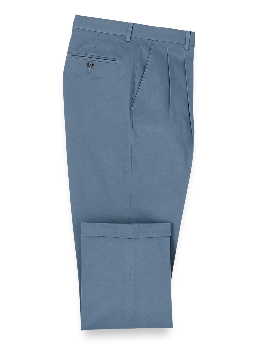 Cotton Stretch Twill Pants - Blue