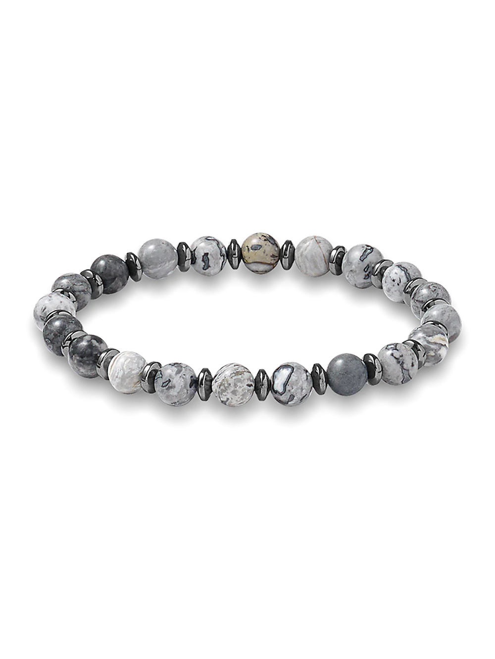 Semi Precious Bead Bracelet - Grey Multi