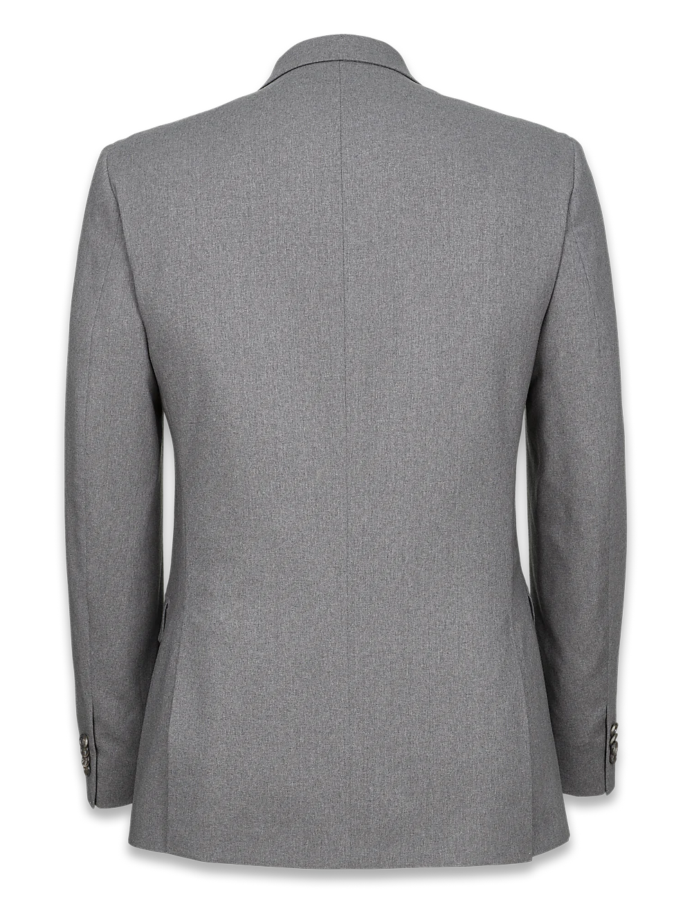 Tailored Fit Essential Wool Double Breasted Peak Lapel Suit Jacket - Grey