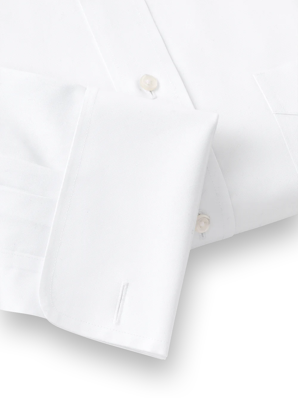 Tailored Fit Impeccable Non-Iron Cotton Straight Collar French Cuff Dress Shirt - White