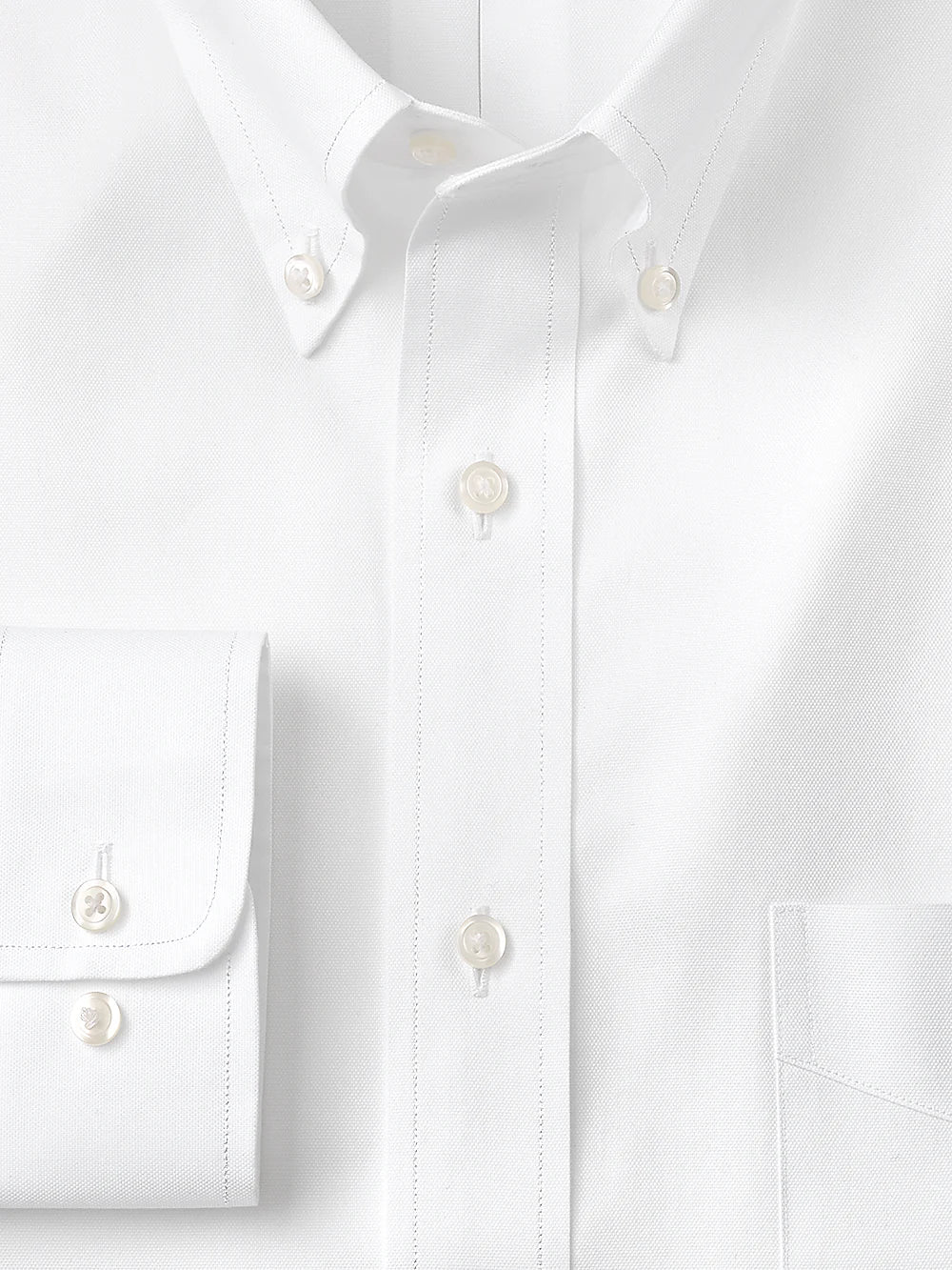 Superfine Egyptian Cotton Solid Color Button Down Collar Dress Shirt - White