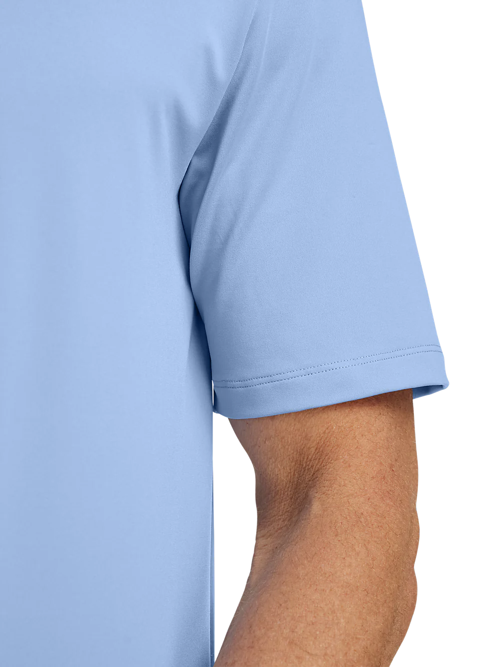 Performance Blend Three Button Polo - Light Blue