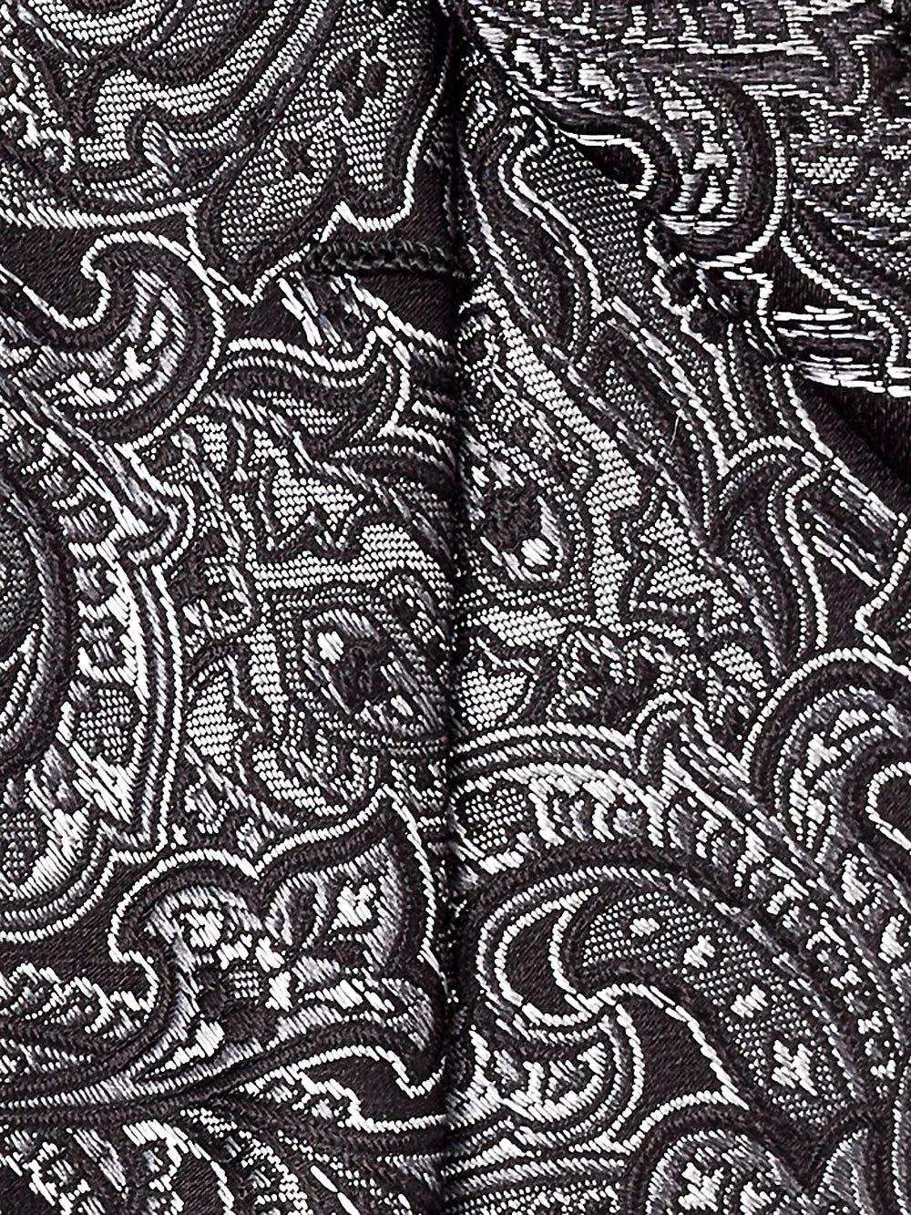 Paisley Woven Silk Tie - Black/grey