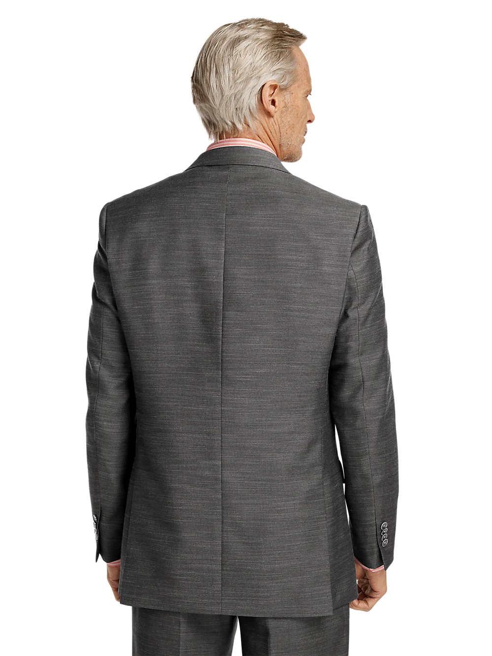 Performance Blend Double Breasted Peak Lapel Suit Jacket - Charcoal