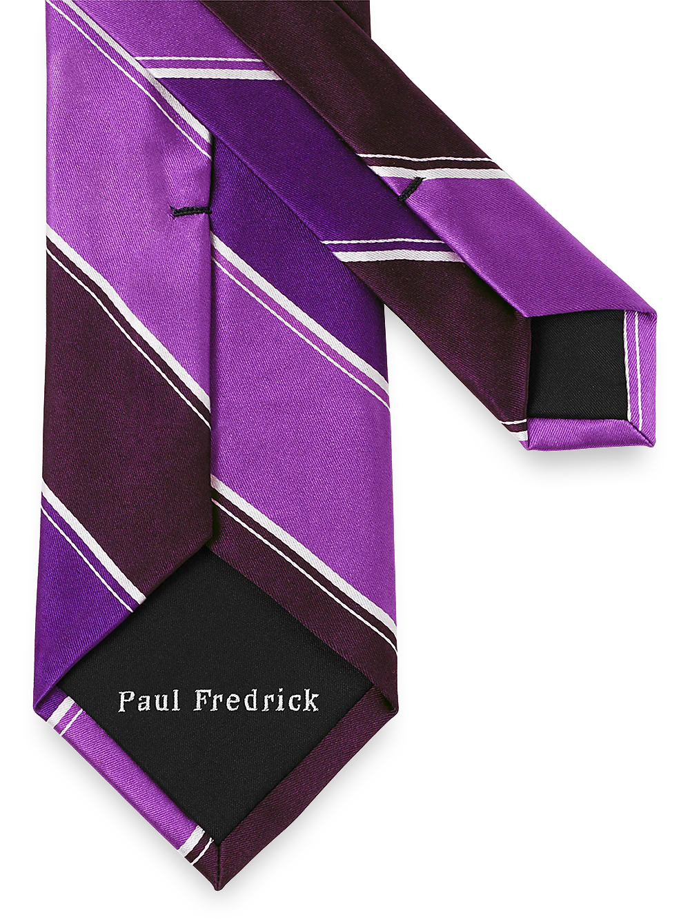 Stripe Woven Silk Tie - Purple