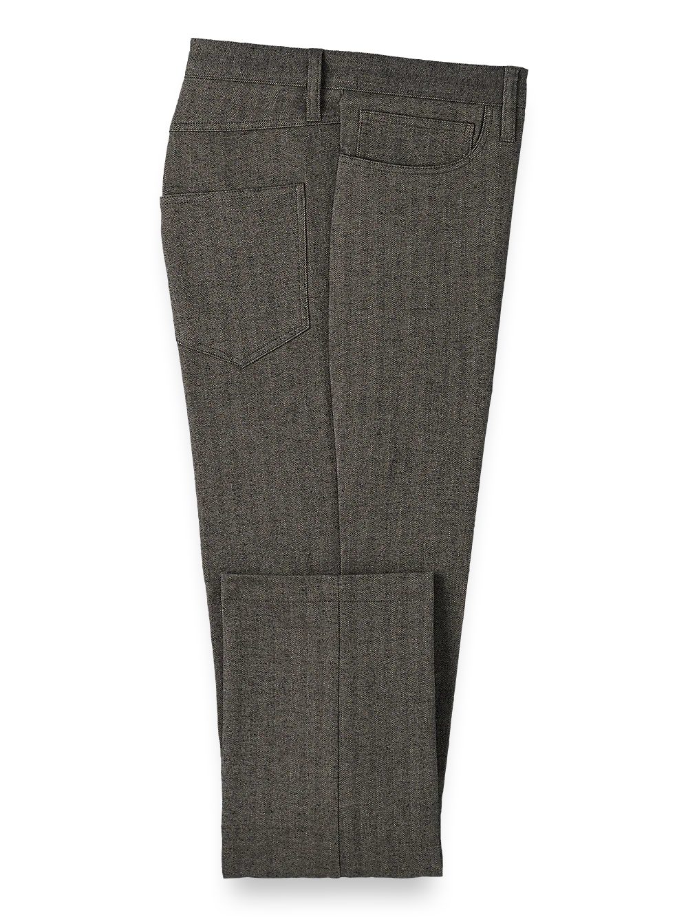 Cotton Herringbone Five Pocket Pants - Black/tan