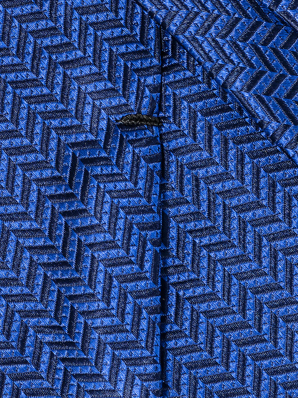 Herringbone Woven Silk Tie - Blue