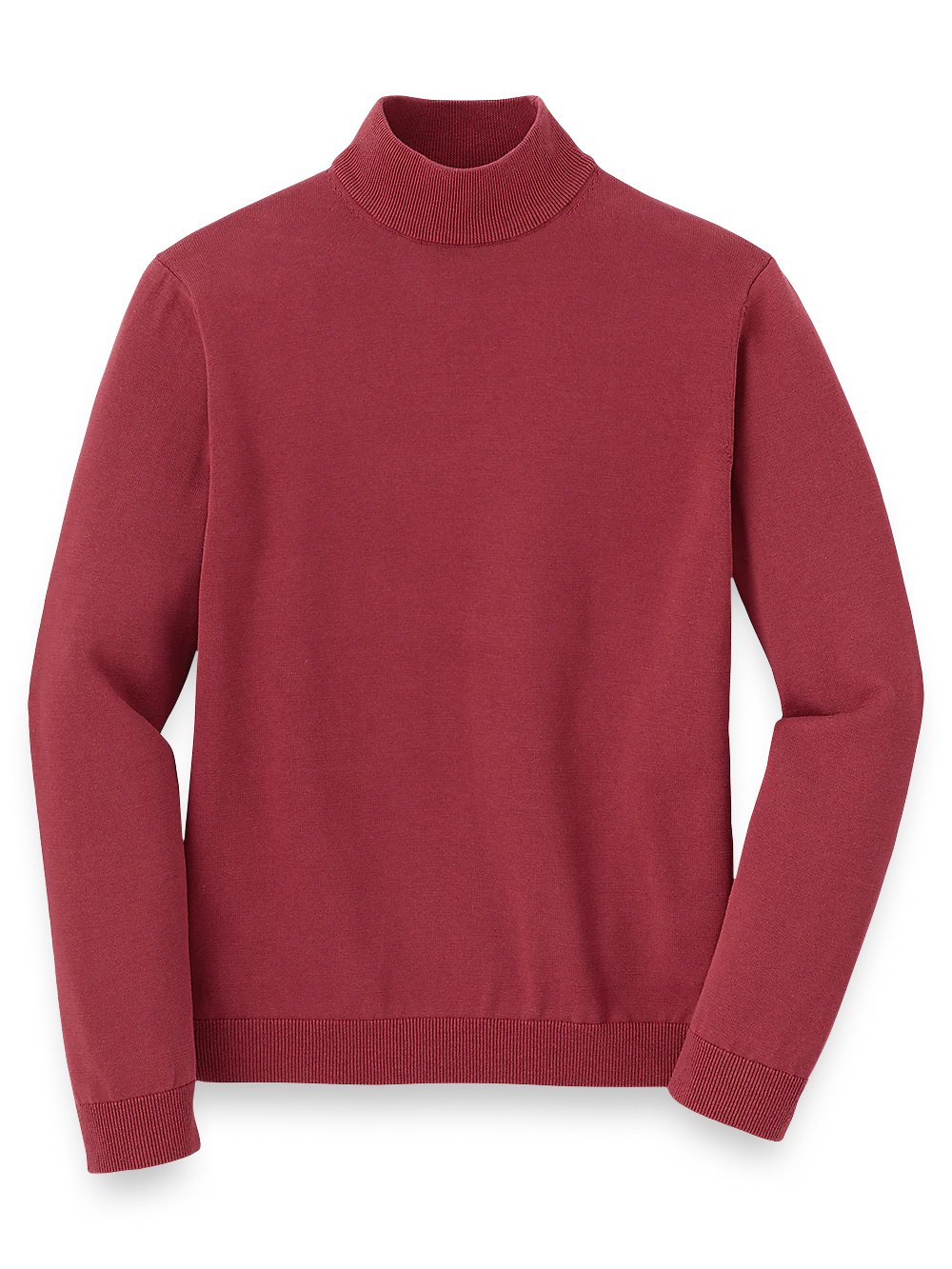 Supima Cotton Mock Neck Sweater - Burgundy