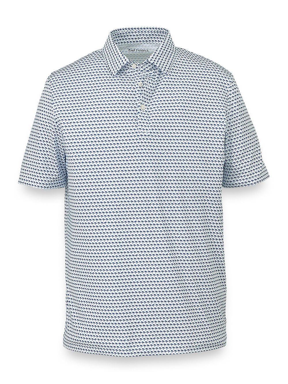 Performance Blend Three Button Polo - Blue