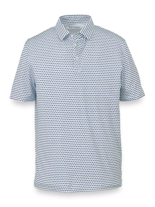 Performance Blend Three Button Polo - Blue