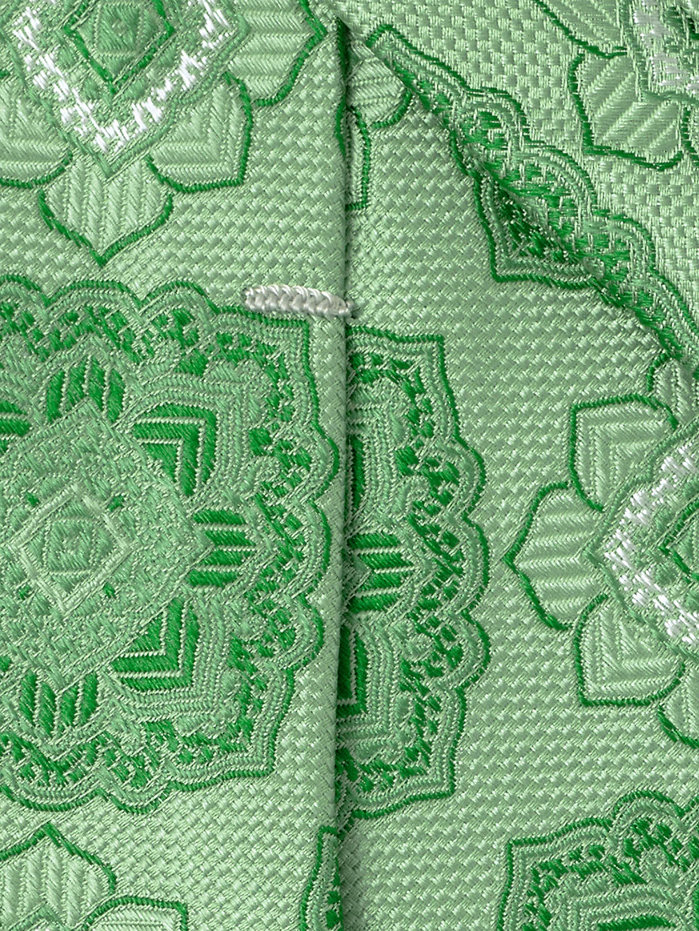 Medallion Woven Silk Tie - Green